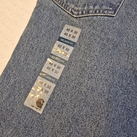 NWT Carhartt Men's Relaxed Fit Jeans Cotton 42x32 - Picture 7 of 10